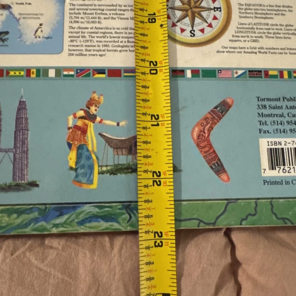 Vtg Y2K 2000 My Big Book of Our Amazing World Board Book Educational Geography